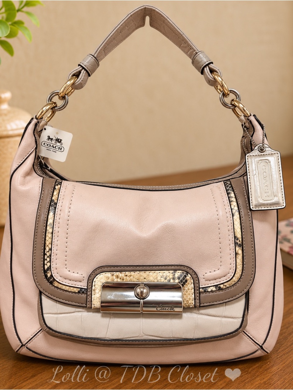 Coach Kristin Spectator Hobo Bag Ivory Leather Croc Python
Y2K